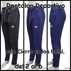 Pantalon Deportivo con cierre en bolsillos del 2 al 6