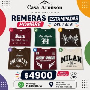 Remeras Estampadas De Hombre Talle 2 Al 6
